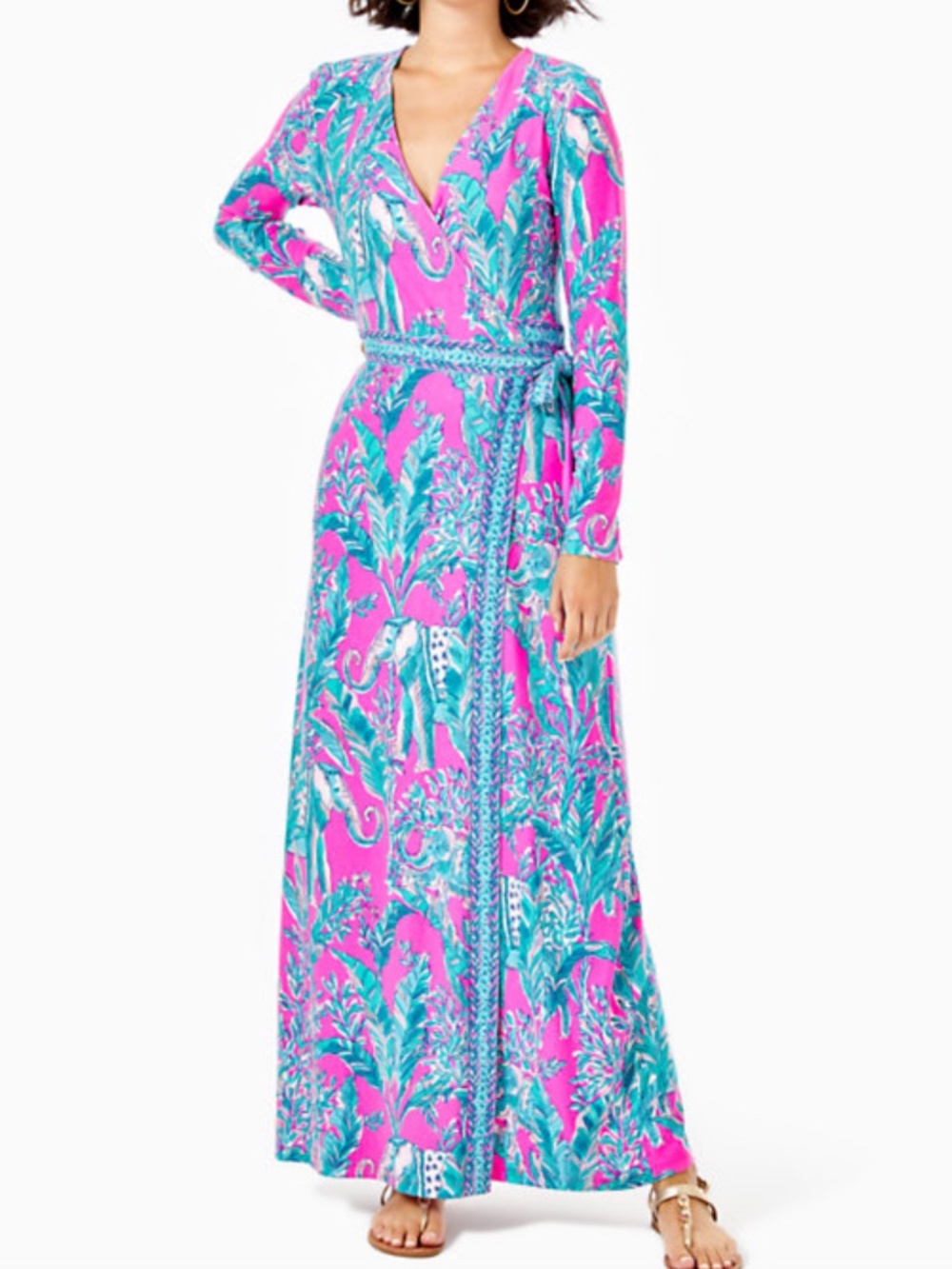 PALM BEACH 🔥 VACATION TROPICAL FLORAL RESORT WEAR ELEPHANT FLOWY MAXI DRESS